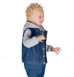 Larkwood Denim Jacket With Fleece Hood And Sleeves
